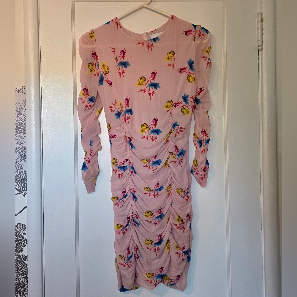 Ganni Nylon Mini Dress (pink)
